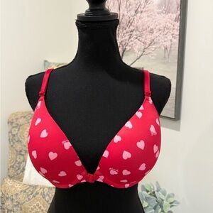 Victoria's Secret Red Heart Print Bra Full Coverage